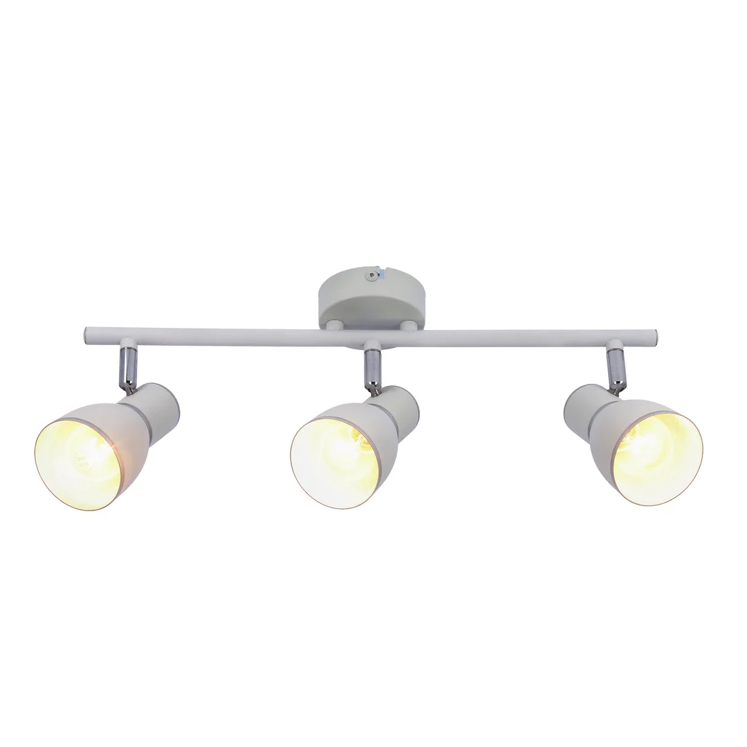 FIDO LAMPA SUFITOWA LISTWA 3X40W E14 BIAŁY+CHROM — zdjęcie 6