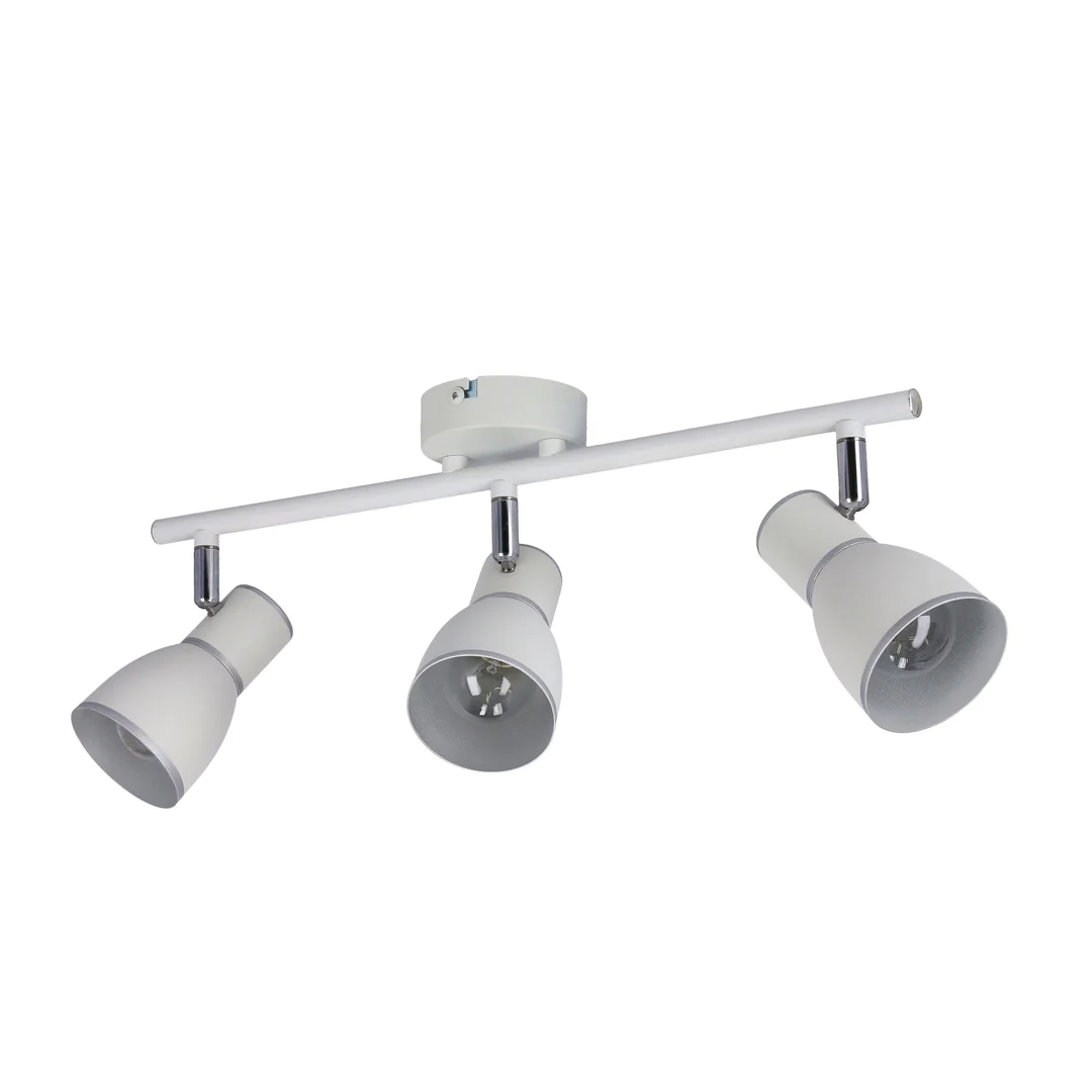 FIDO LAMPA SUFITOWA LISTWA 3X40W E14 BIAŁY+CHROM — zdjęcie 7