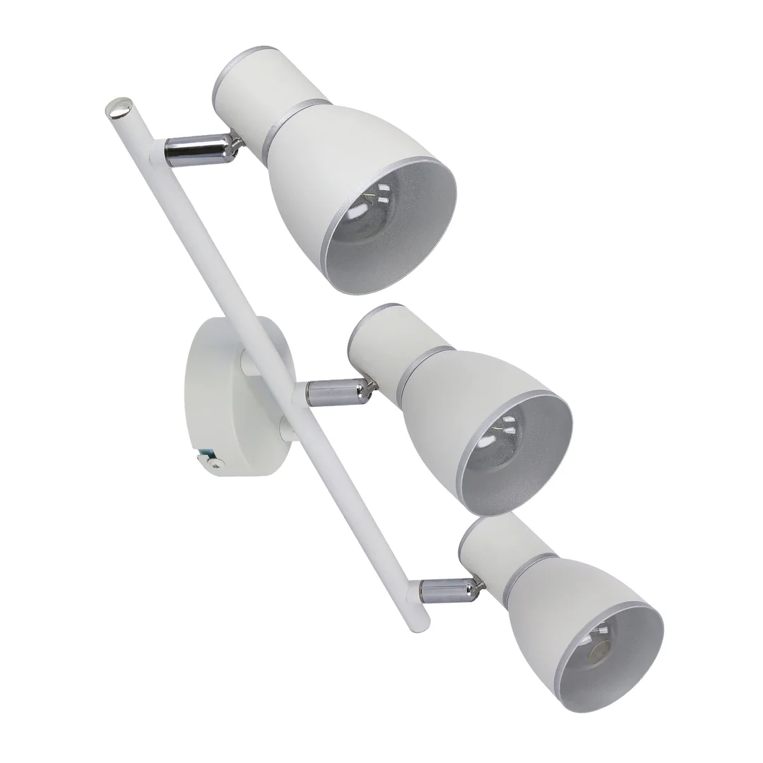 FIDO LAMPA SUFITOWA LISTWA 3X40W E14 BIAŁY+CHROM — zdjęcie 8