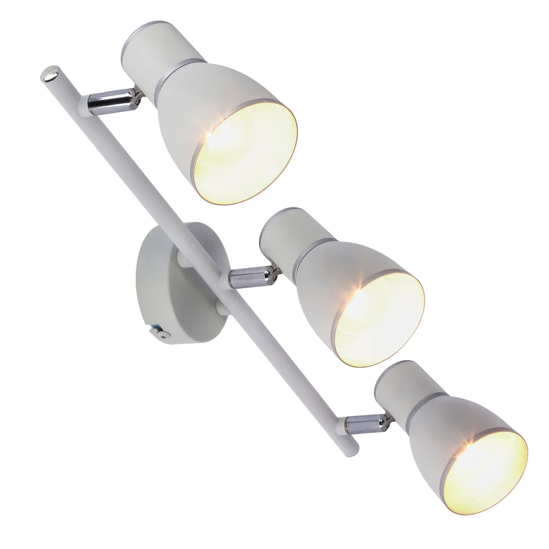 FIDO LAMPA SUFITOWA LISTWA 3X40W E14 BIAŁY+CHROM — zdjęcie 9