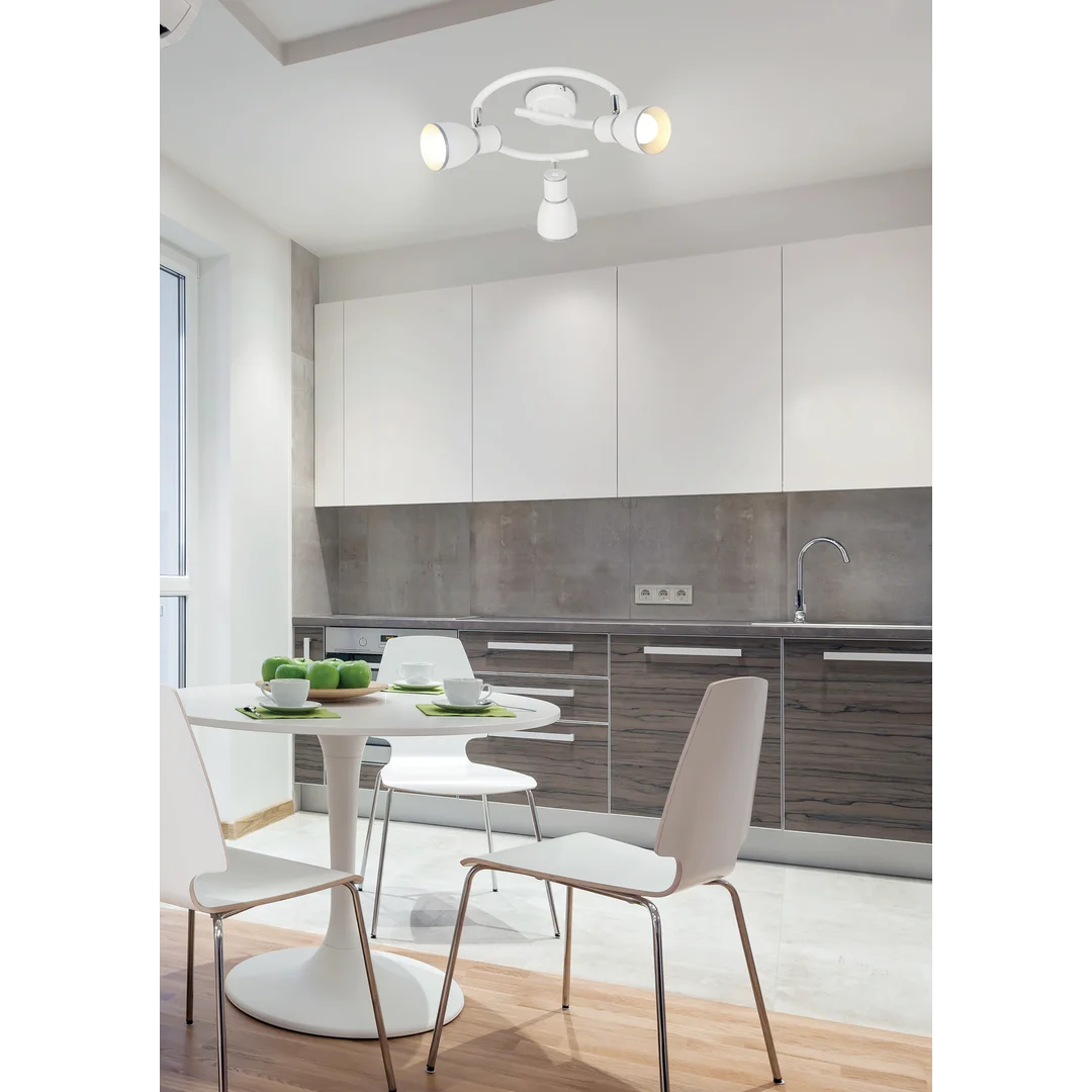 FIDO LAMPA SUFITOWA SPIRALA 3X40W E14 BIAŁY+CHROM — zdjęcie 2