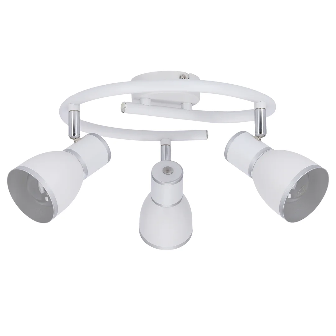 FIDO LAMPA SUFITOWA SPIRALA 3X40W E14 BIAŁY+CHROM — zdjęcie 10