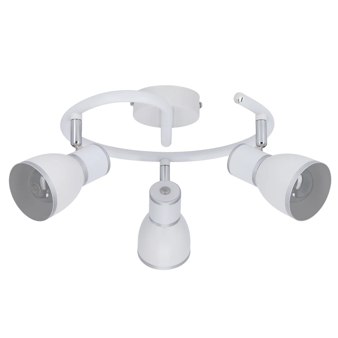 FIDO LAMPA SUFITOWA SPIRALA 3X40W E14 BIAŁY+CHROM — zdjęcie 11