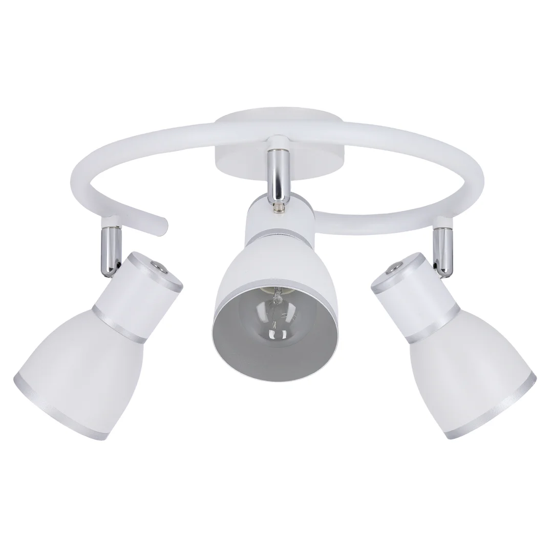 FIDO LAMPA SUFITOWA SPIRALA 3X40W E14 BIAŁY+CHROM — zdjęcie 12