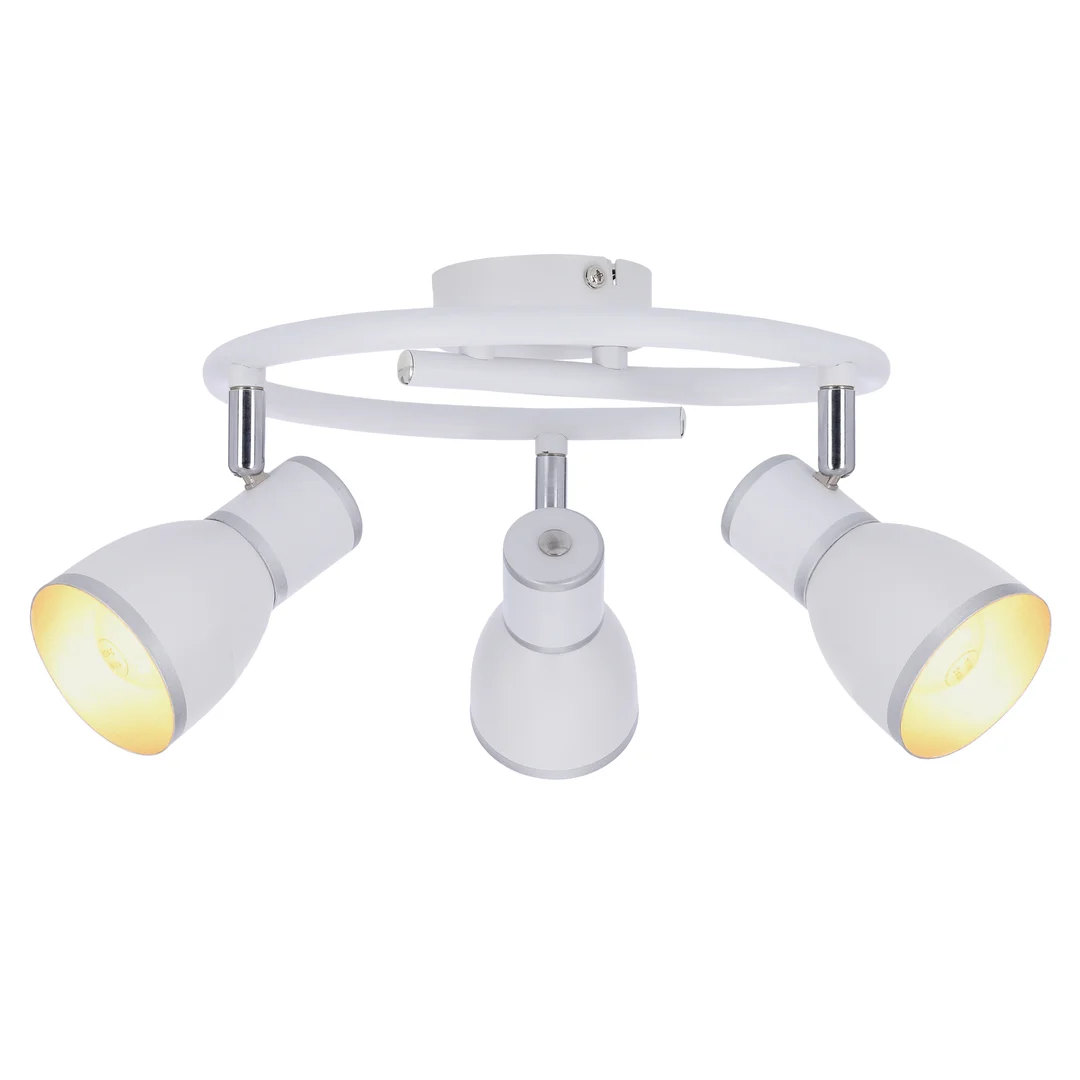 FIDO LAMPA SUFITOWA SPIRALA 3X40W E14 BIAŁY+CHROM — zdjęcie 13