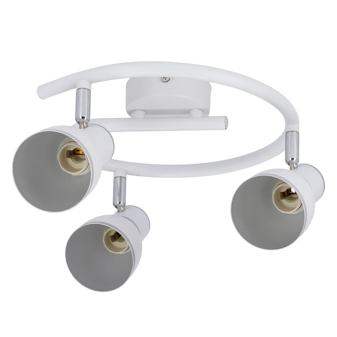FIDO LAMPA SUFITOWA SPIRALA 3X40W E14 BIAŁY+CHROM — zdjęcie 16
