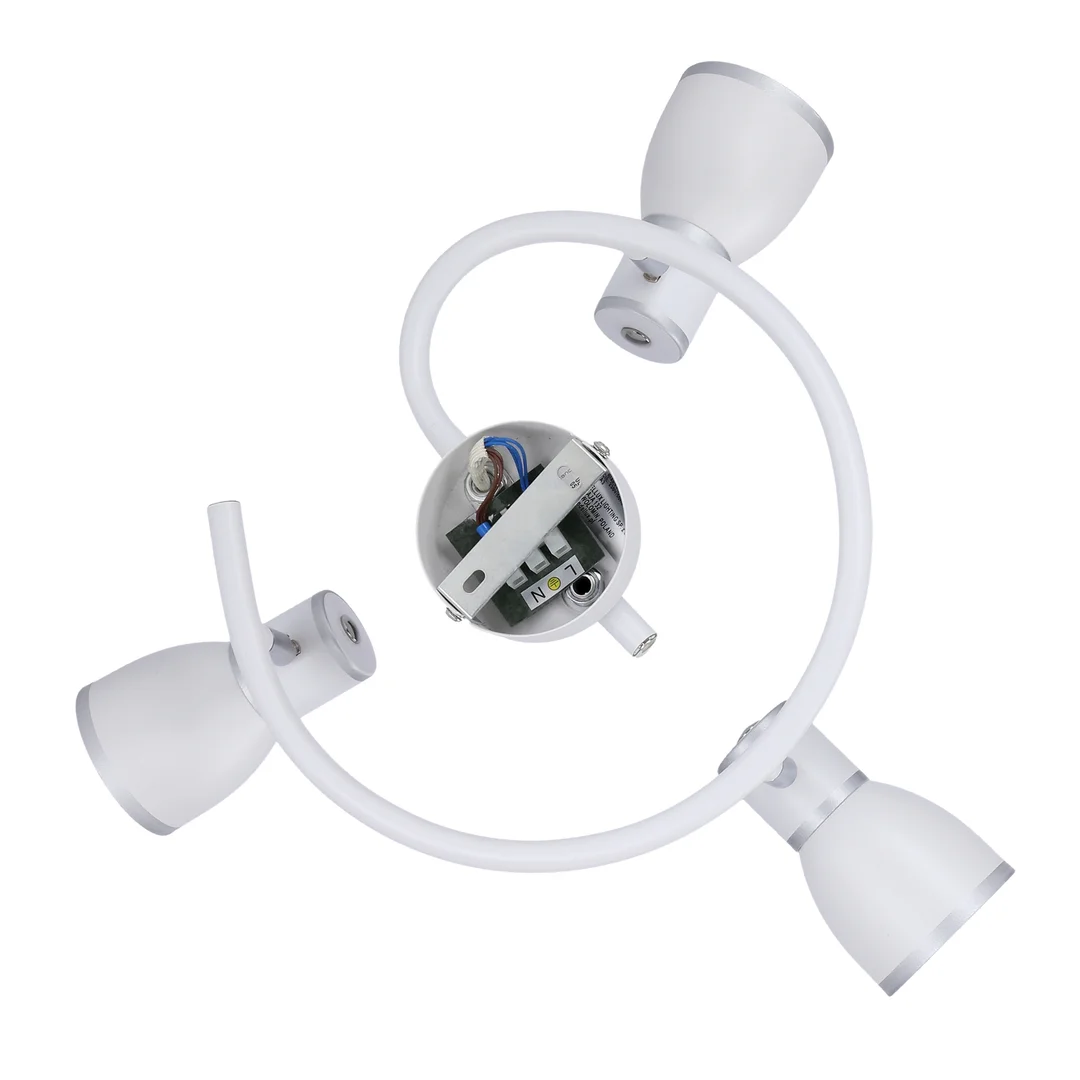 FIDO LAMPA SUFITOWA SPIRALA 3X40W E14 BIAŁY+CHROM — zdjęcie 18