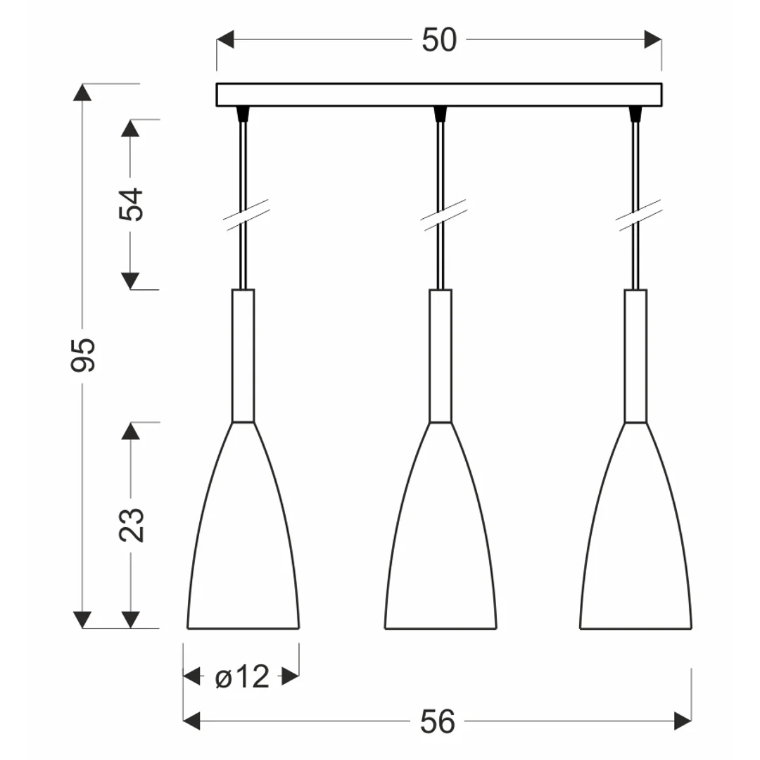 Flen lampa wisząca czarny 3x40W E27 klosz szary — zdjęcie 2