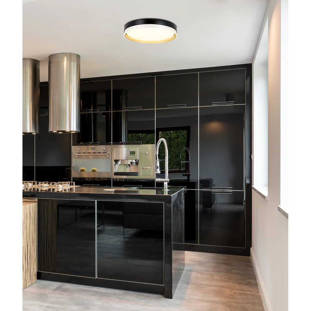 Florida lampa sufitowa plafon biało złoty+czarny 24w led 38 cm klosz biały — zdjęcie 9