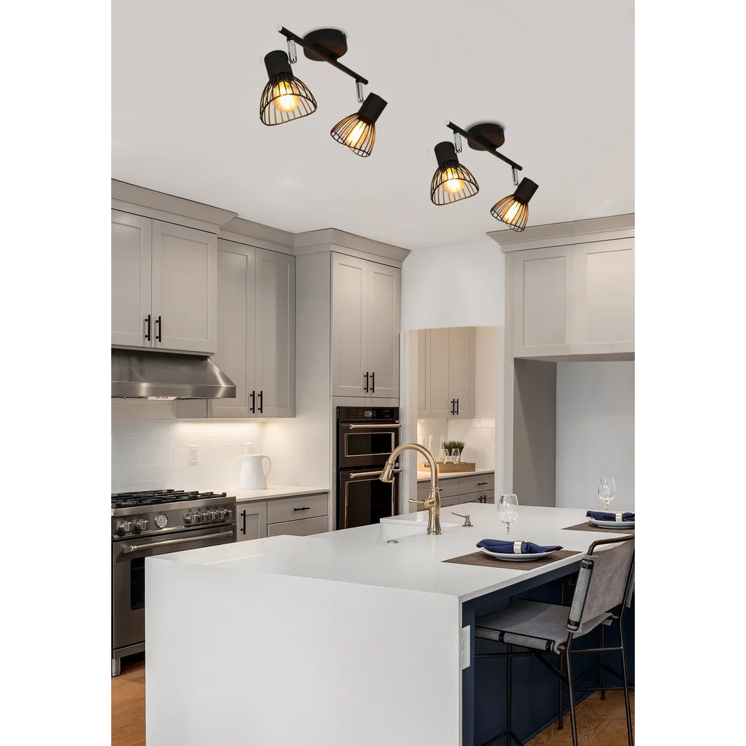FLY LAMPA SUFITOWA LISTWA 2X40W E14 CZARNY — zdjęcie 8