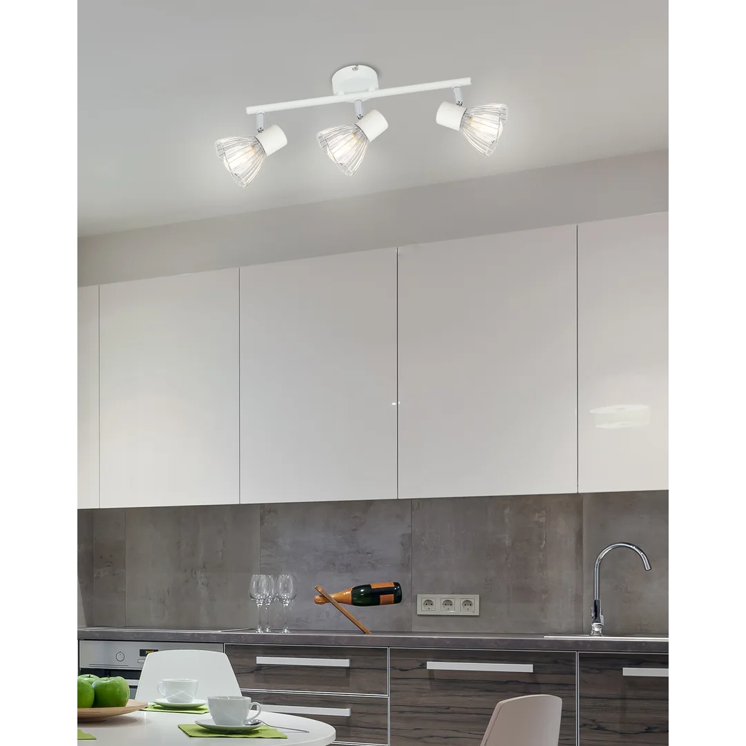 FLY LAMPA SUFITOWA LISTWA 3X40W E14 BIAŁY/CHROM — zdjęcie 2