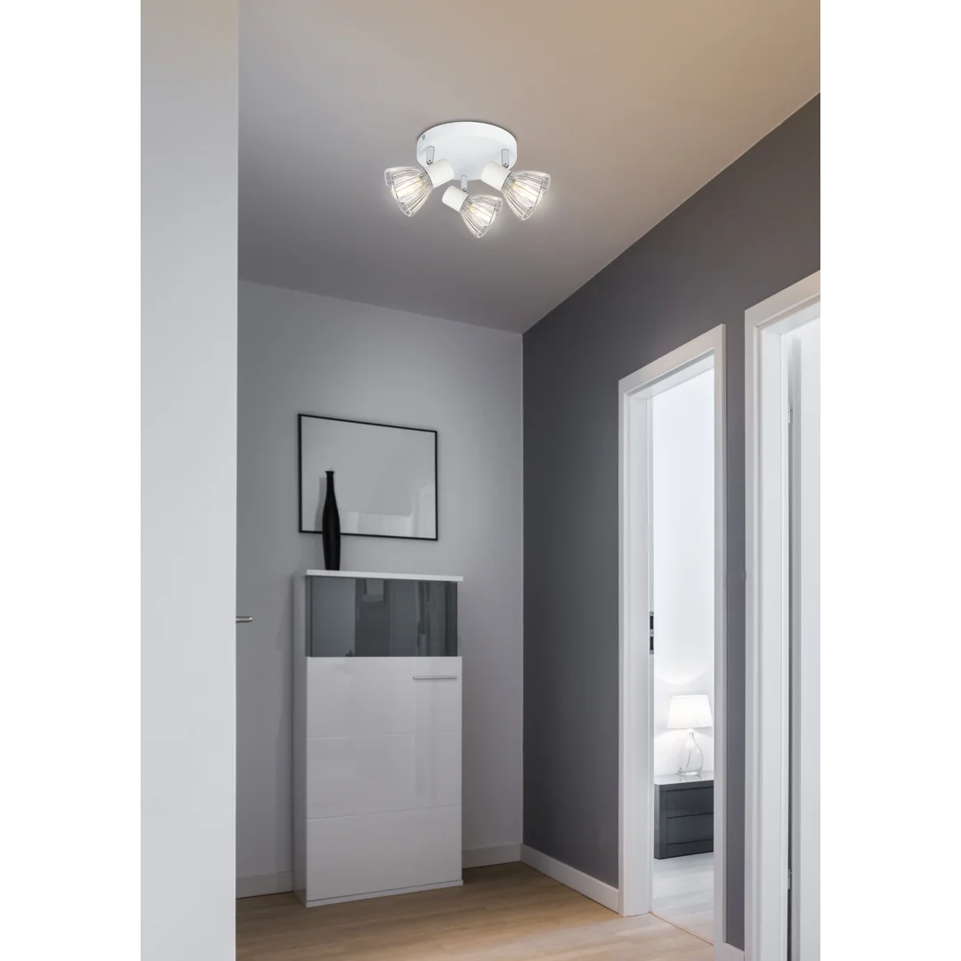 FLY LAMPA SUFITOWA PLAFON 3X40W E14 BIAŁY/CHROM — zdjęcie 3
