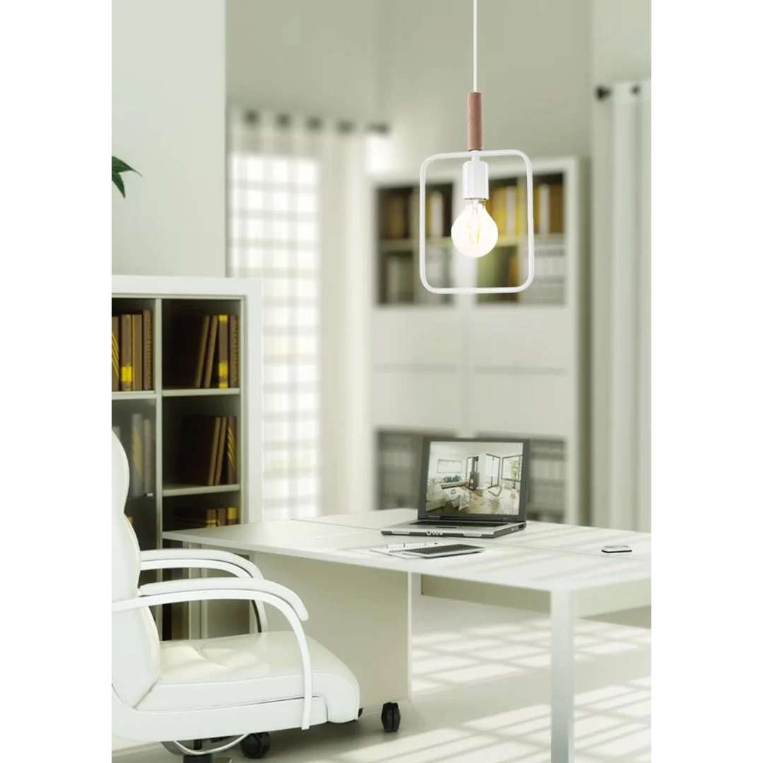 FRAME LAMPA WISZĄCA 1X60W E27 BIAŁY — zdjęcie 3