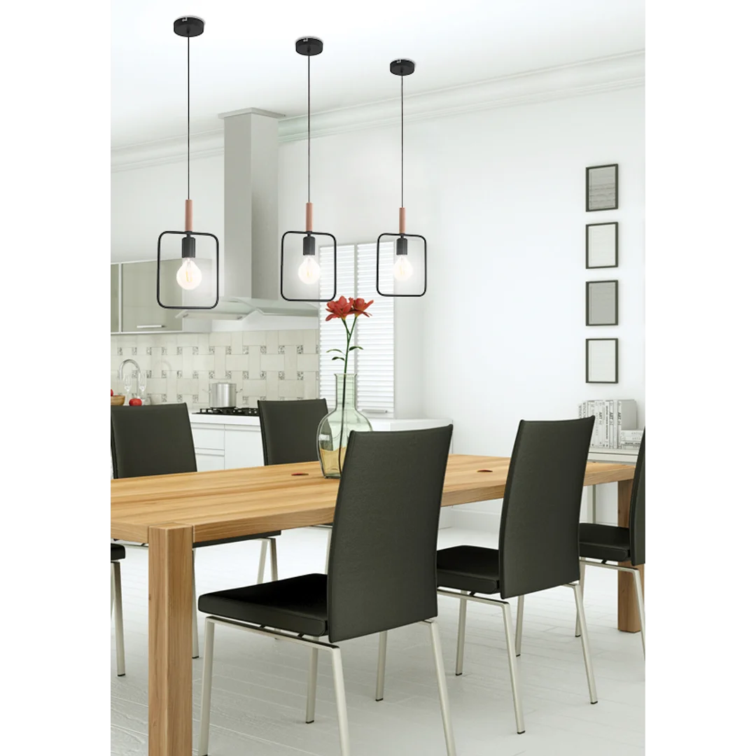 FRAME LAMPA WISZĄCA 1X60W E27 CZARNY — zdjęcie 2