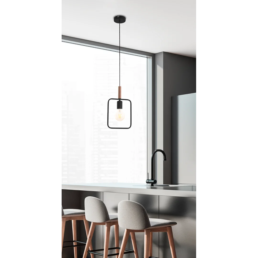 FRAME LAMPA WISZĄCA 1X60W E27 CZARNY — zdjęcie 6