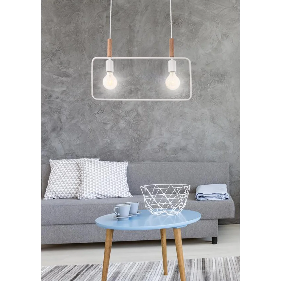 FRAME LAMPA WISZĄCA 2X60W E27 BIAŁY — zdjęcie 3