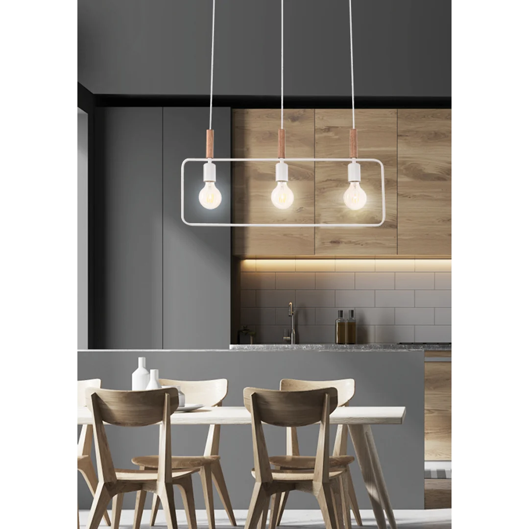 FRAME LAMPA WISZĄCA 3X60W E27 BIAŁY — zdjęcie 2