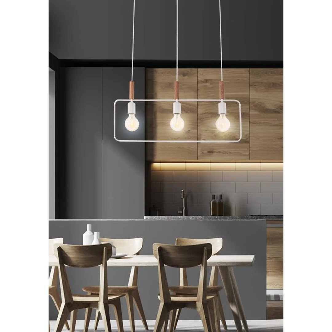 FRAME LAMPA WISZĄCA 3X60W E27 BIAŁY — zdjęcie 3