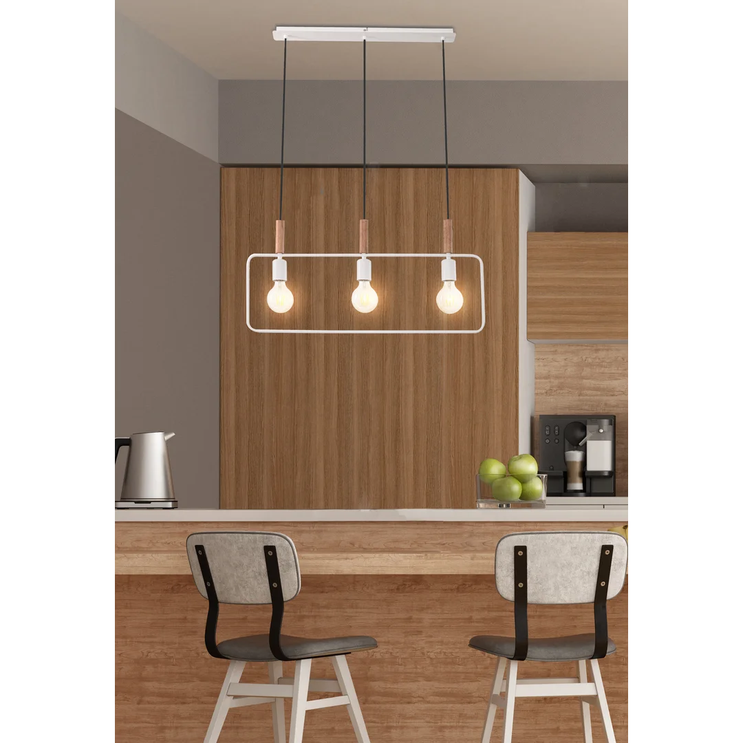 FRAME LAMPA WISZĄCA 3X60W E27 BIAŁY — zdjęcie 4