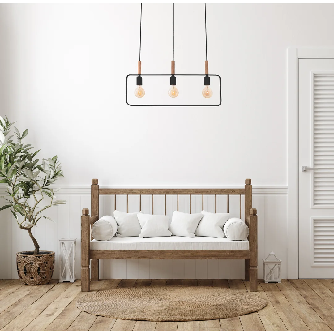 FRAME LAMPA WISZĄCA 3X60W E27 CZARNY — zdjęcie 2