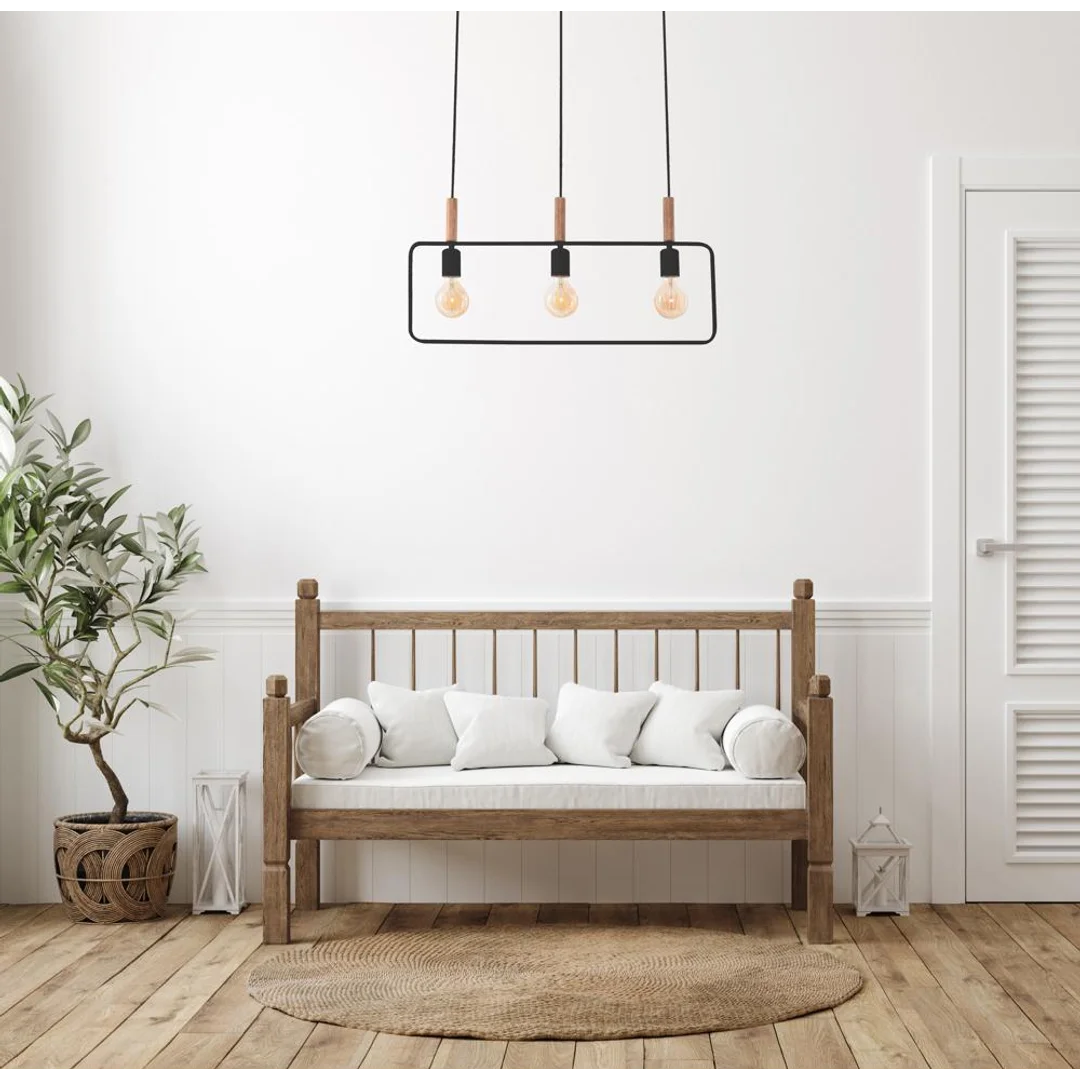 FRAME LAMPA WISZĄCA 3X60W E27 CZARNY — zdjęcie 3