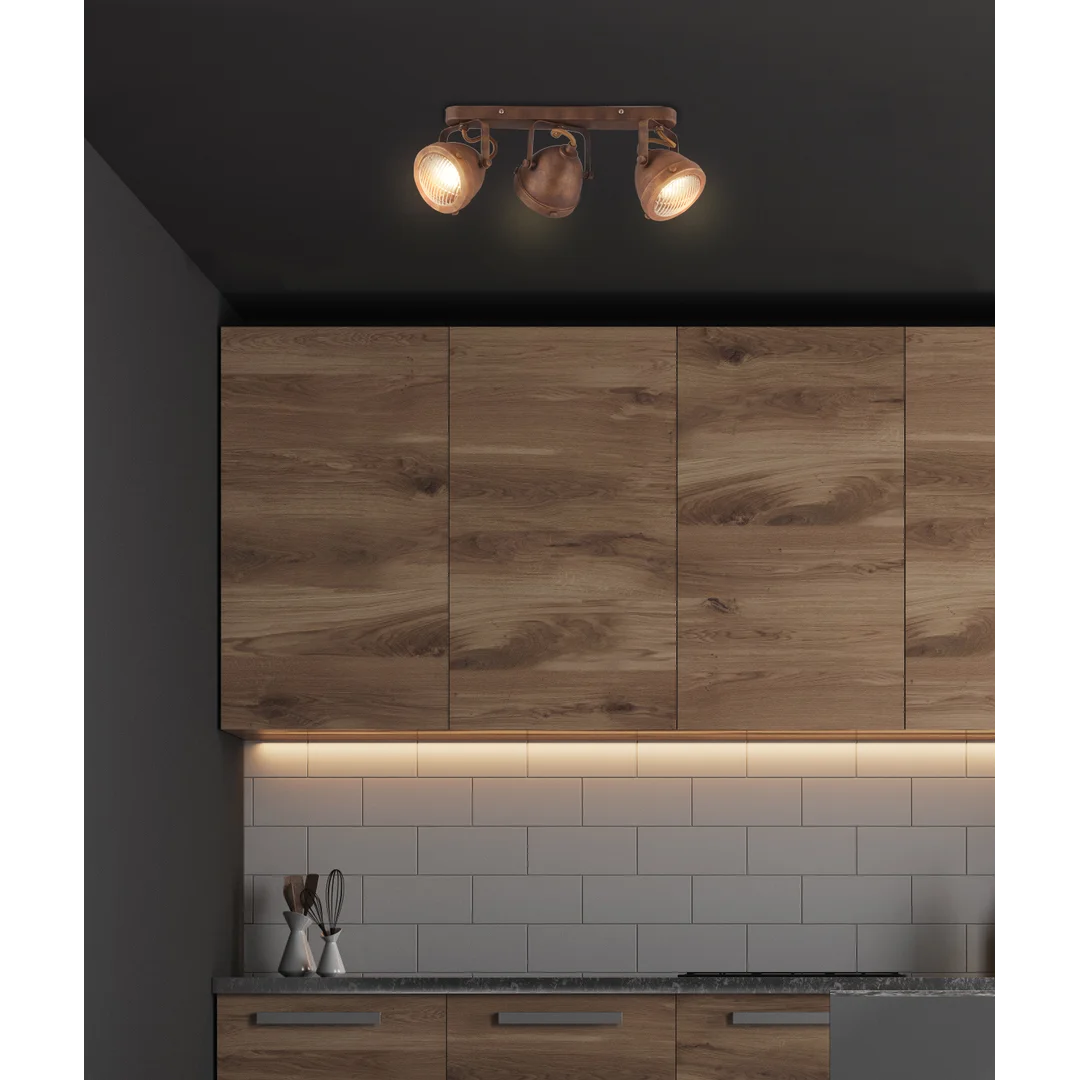 FRODO LAMPA SUFITOWA LISTWA 3X40W GU10 RDZAWY — zdjęcie 14