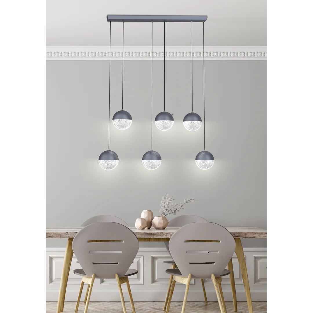 FURNI LAMPA WISZĄCA 6X5W LED SZARY 4000K APETI — zdjęcie 3