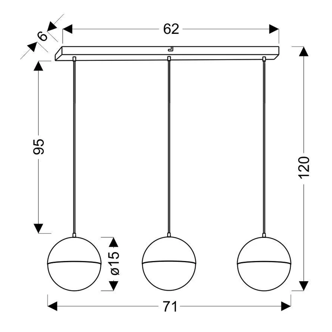 FURNI LAMPA WISZĄCA 70X15 3X5W LED CZARNY 4000K APETI — zdjęcie 7