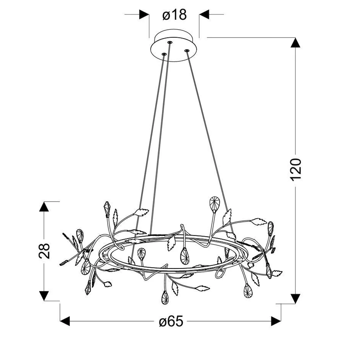 GIAROS LAMPA WISZĄCA 65 36W LED CZARNY 4000K APETI — zdjęcie 6