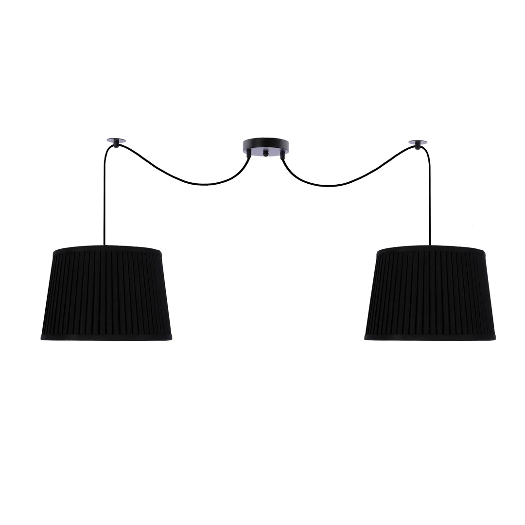 Gillo lampa wisząca czarny 2x40w e27 abażur czarny — zdjęcie 3