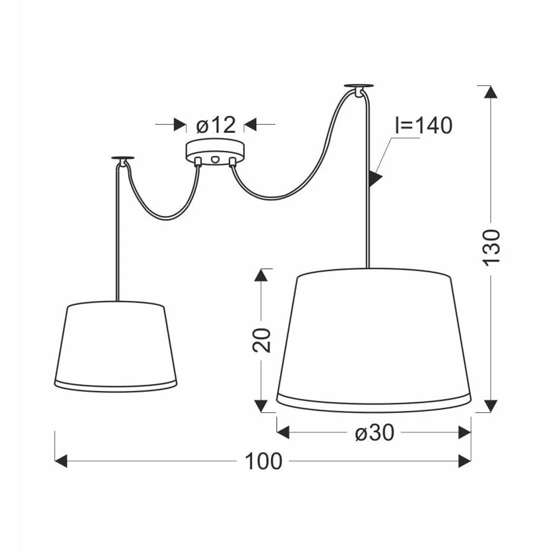 Gillo lampa wisząca czarny 2x40w e27 abażur czarny — zdjęcie 8