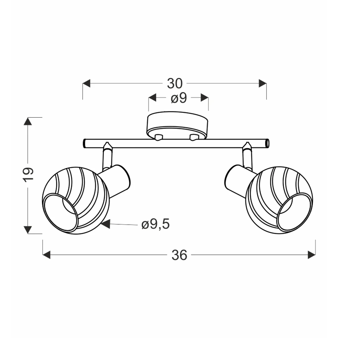 GRANO lampa sufitowa czekoladowy 2x40W E14 klosz biały — zdjęcie 2