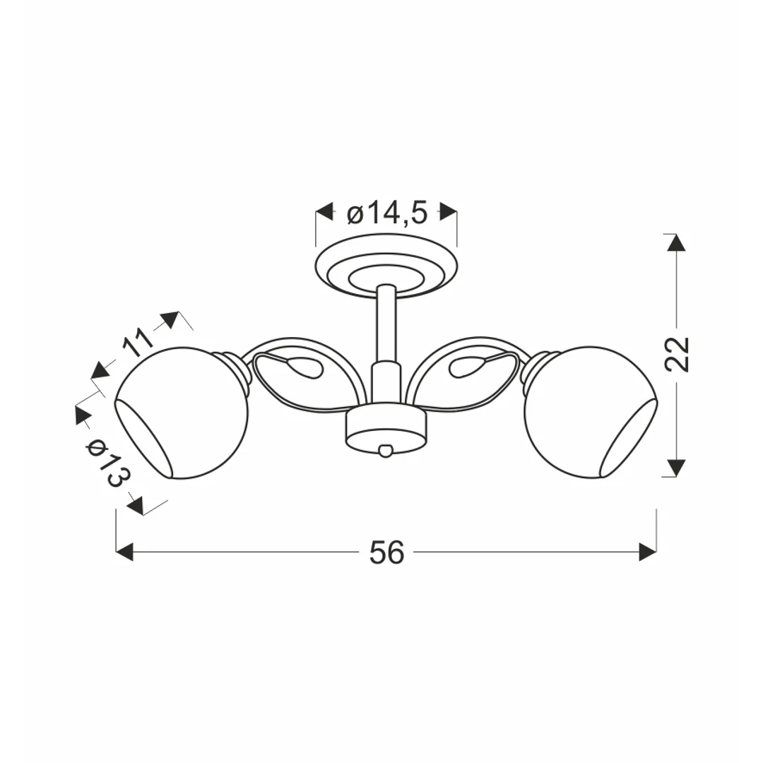 GRAPHITE LAMPA SUFITOWA CZARNY PERŁOWY 2X40 E27 KLOSZ BIAŁY — zdjęcie 2
