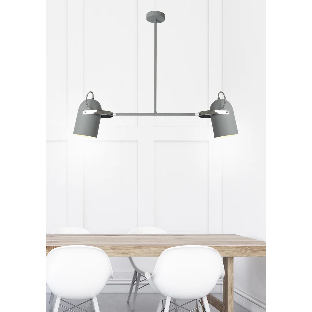 GRAY LAMPA WISZĄCA 2X40W E27 SZARY — zdjęcie 2