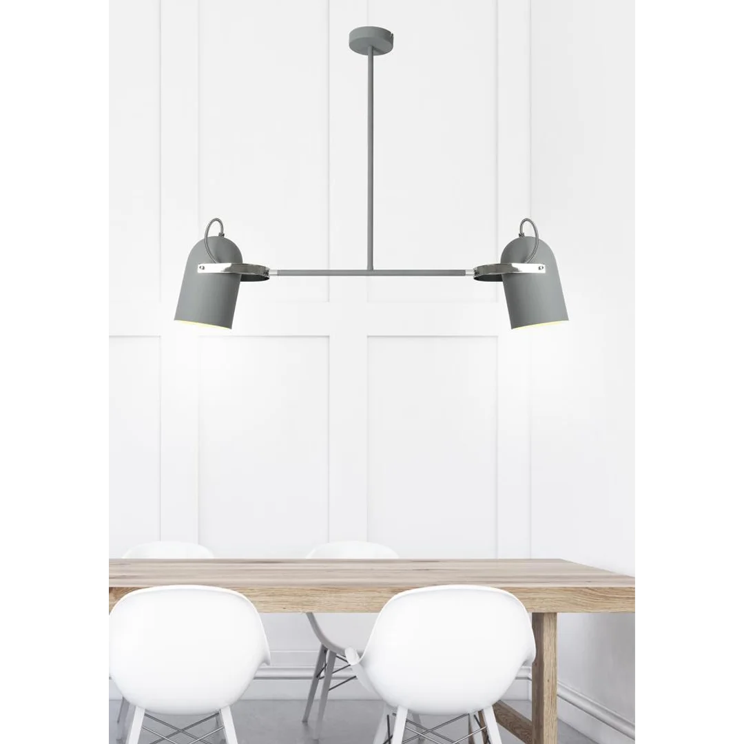 GRAY LAMPA WISZĄCA 2X40W E27 SZARY — zdjęcie 3