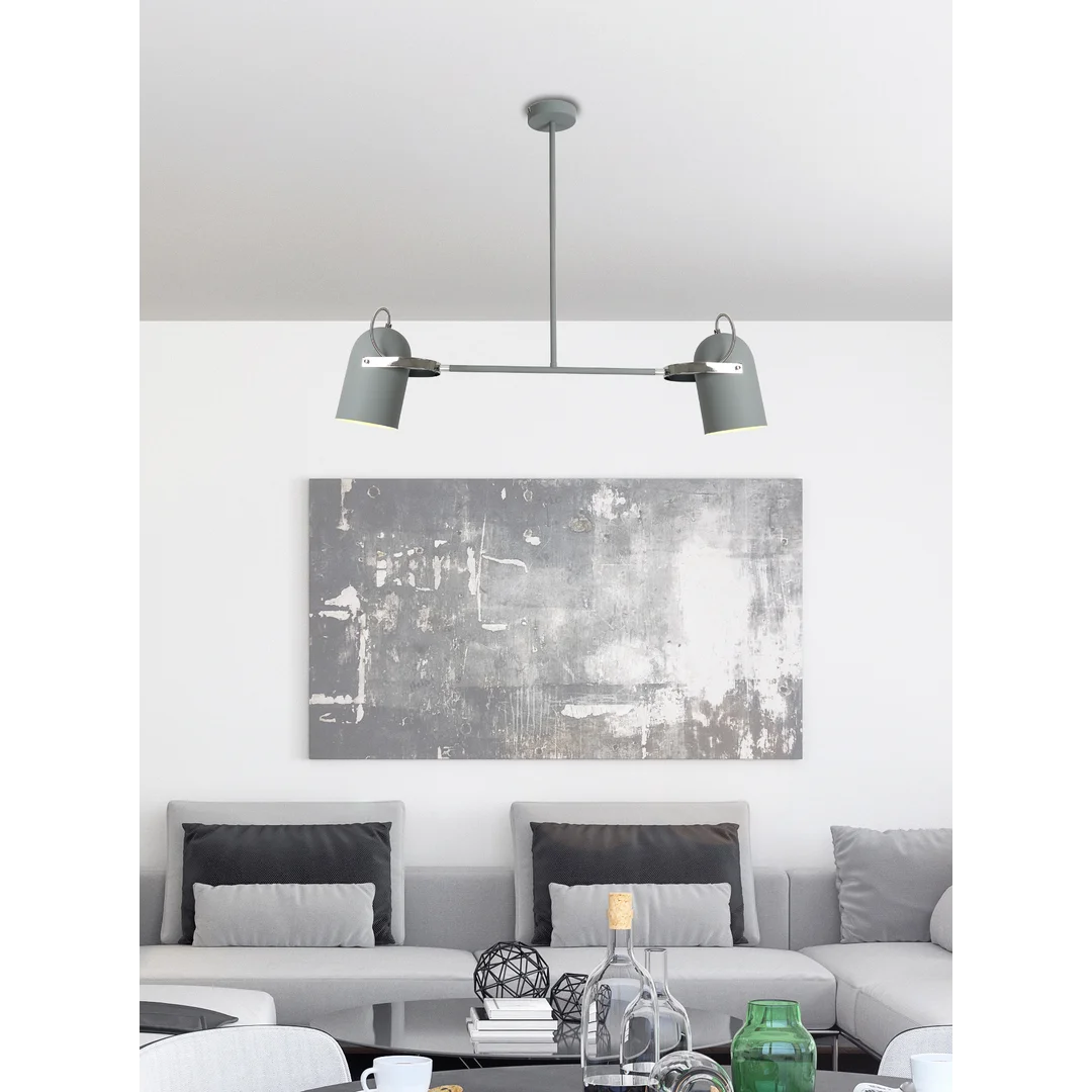 GRAY LAMPA WISZĄCA 2X40W E27 SZARY — zdjęcie 4