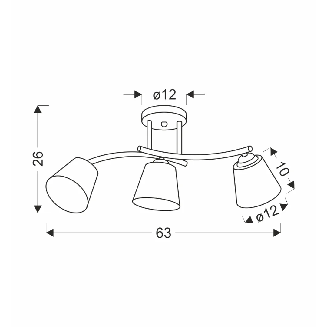 GRECO LAMPA SUFITOWA CZARNY+ZŁOTY 3X40 E27 KLOSZ BIAŁY — zdjęcie 3