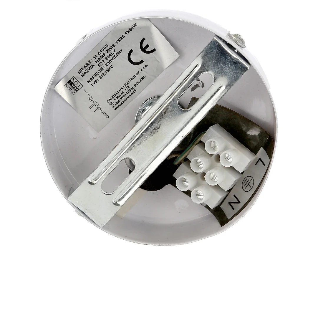 HAMP LAMPA WISZĄCA 15/26 1X60W E27 BIAŁY — zdjęcie 13