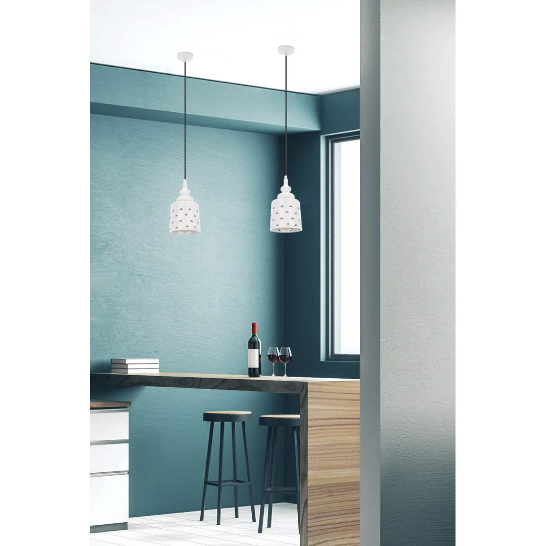 HAMP LAMPA WISZĄCA 15/26 1X60W E27 BIAŁY — zdjęcie 14