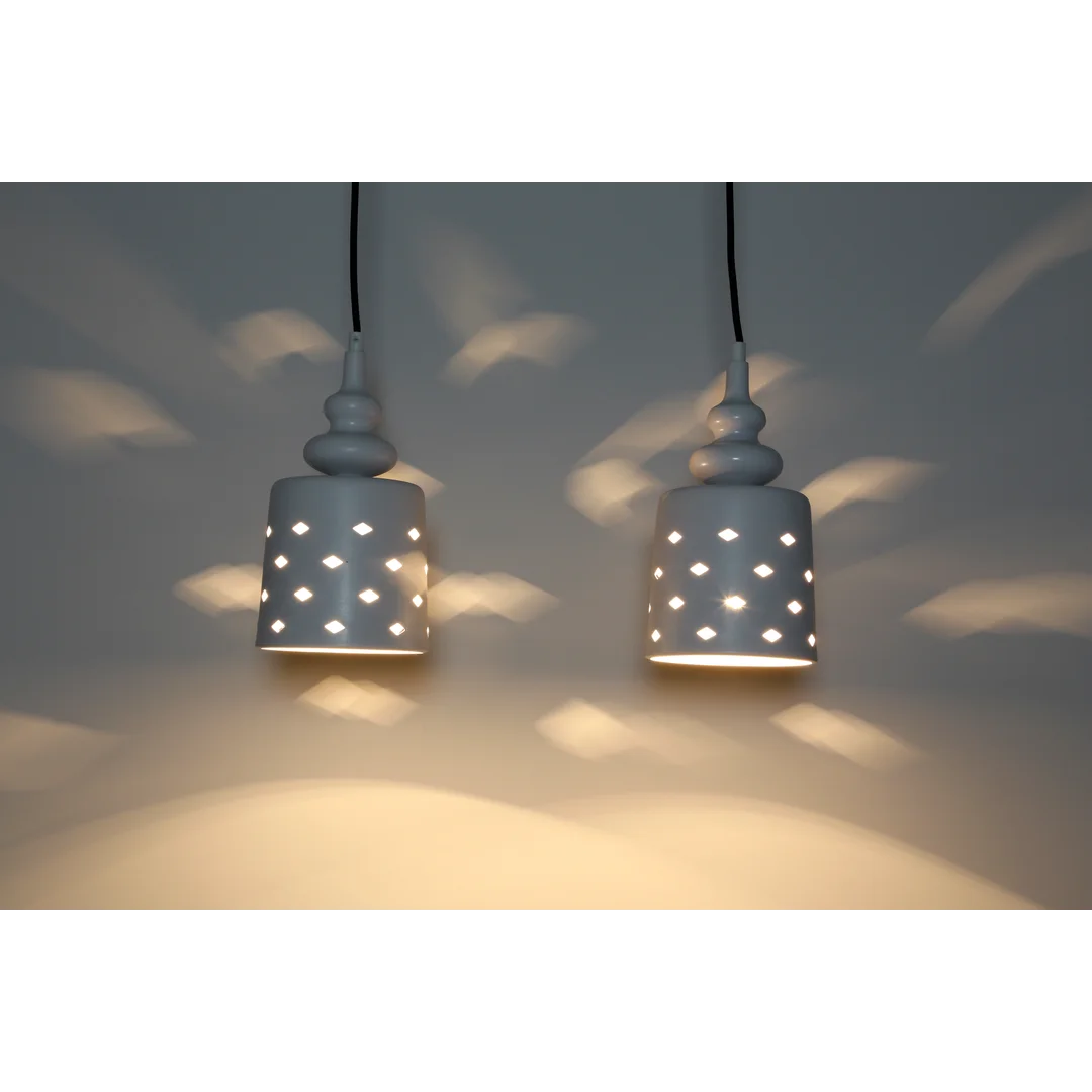 HAMP LAMPA WISZĄCA 2X60W E27 BIAŁY — zdjęcie 2