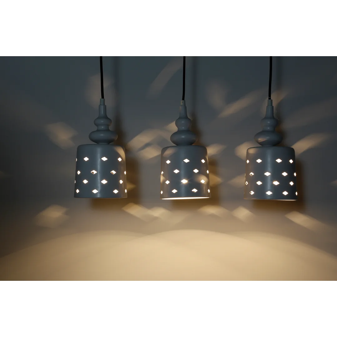 HAMP LAMPA WISZĄCA 3X60W E27 BIAŁY — zdjęcie 2