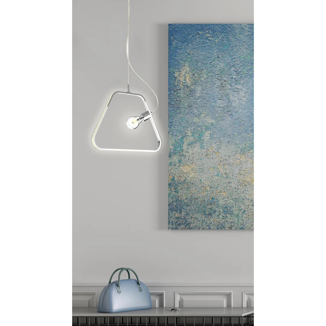 IKARIA LAMPA WISZĄCA 42 1X60W E27 LED+12W LED CHROMOWY 4000K APETI — zdjęcie 2