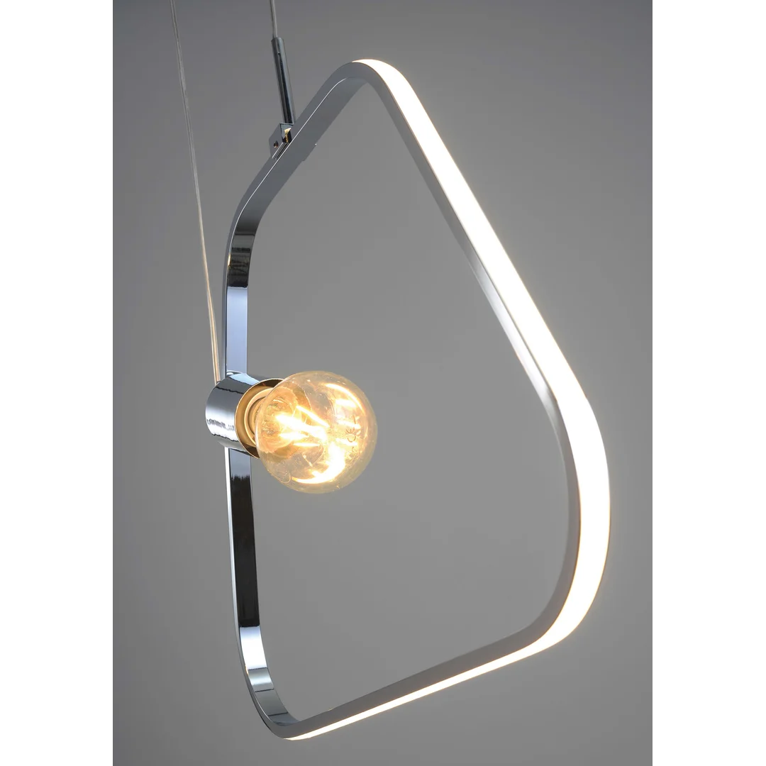 IKARIA LAMPA WISZĄCA 42 1X60W E27 LED+12W LED CHROMOWY 4000K APETI — zdjęcie 4