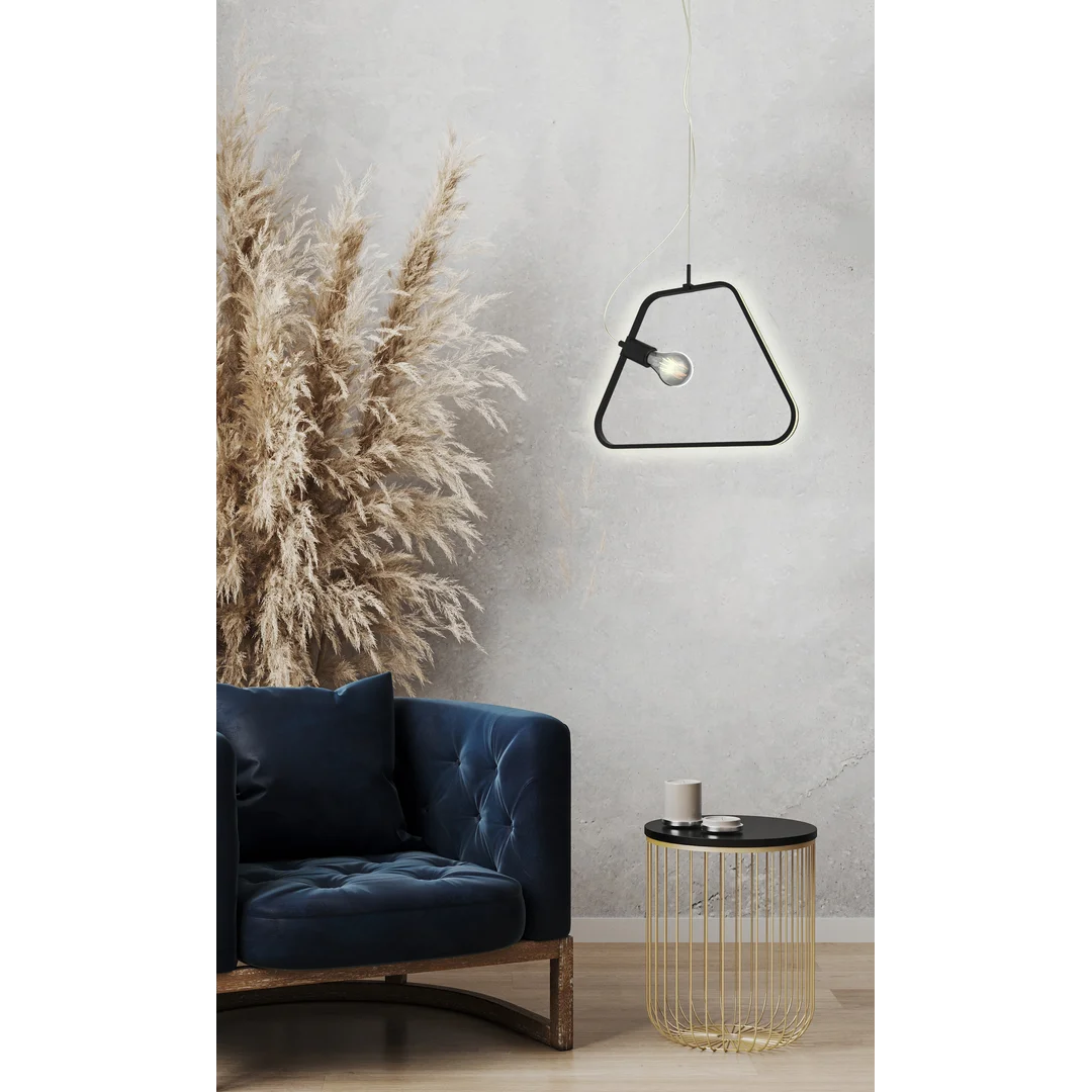IKARIA LAMPA WISZĄCA 42 1X60W E27 LED+12W LED CZARNY 4000K — zdjęcie 2