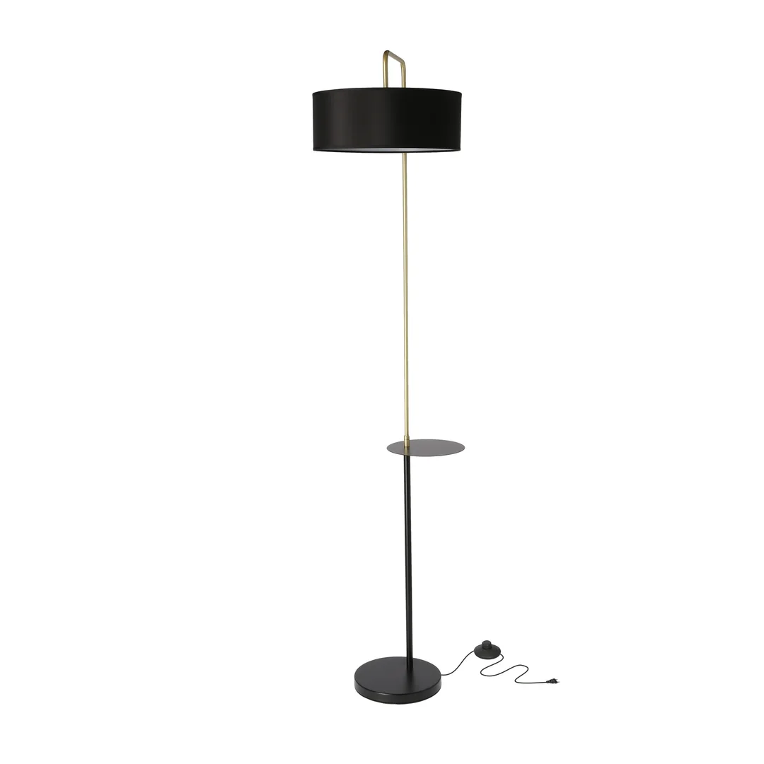 IMPACT LAMPA PODŁOGOWA CZARNY+ZŁOTY MATOWY 1X40W E27 ABAŻUR CZARNY — zdjęcie 3