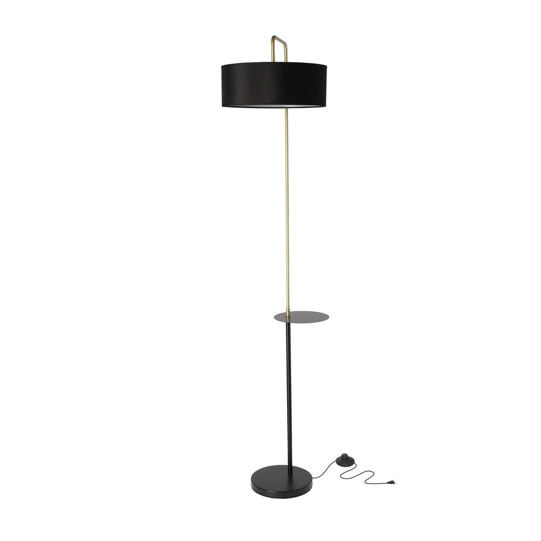 IMPACT LAMPA PODŁOGOWA CZARNY+ZŁOTY MATOWY 1X40W E27 ABAŻUR CZARNY — zdjęcie 4