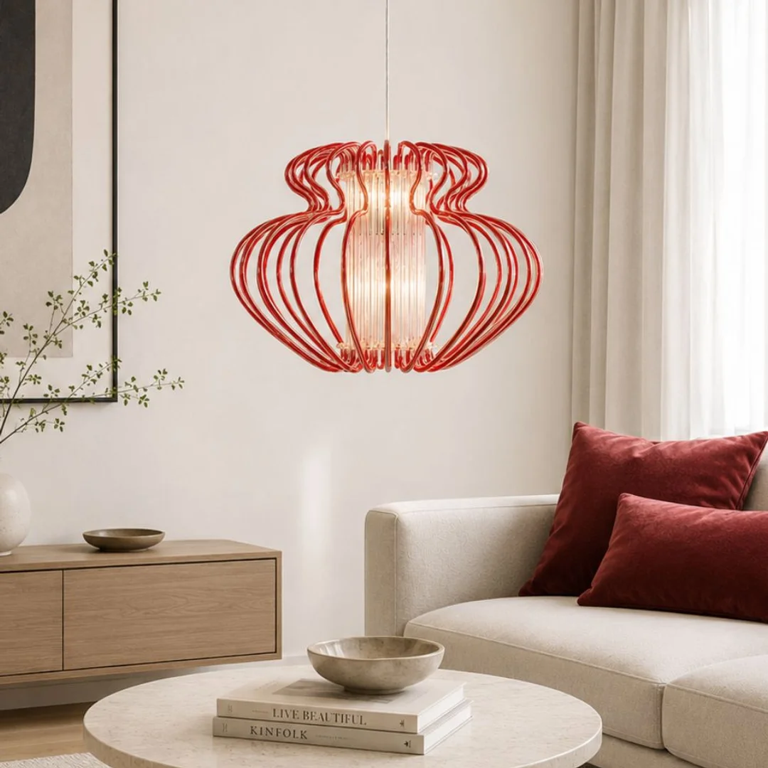 IMPERIA LAMPA WISZĄCA 1X60W E27 450X330 MAŁA CZERWONA PROMOCJA — zdjęcie 2