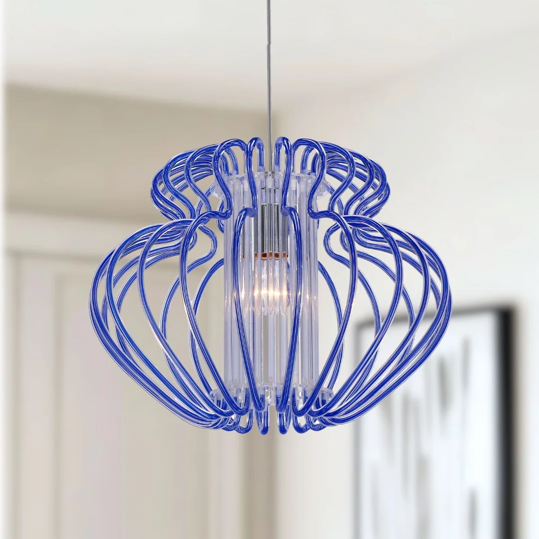 IMPERIA LAMPA WISZĄCA 1X60W E27 450X330 MAŁA NIEBIESKA PROMOCJA — zdjęcie 2