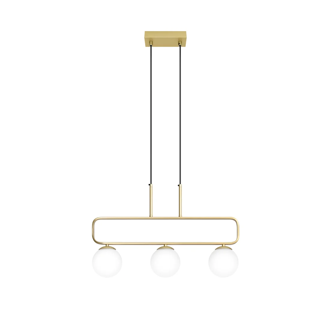 Jove lampa wisząca mosiądz 3x20w g9 klosz biały — zdjęcie 3