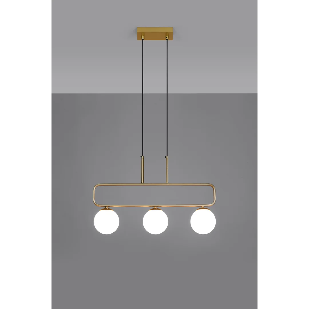 Jove lampa wisząca mosiądz 3x20w g9 klosz biały — zdjęcie 5